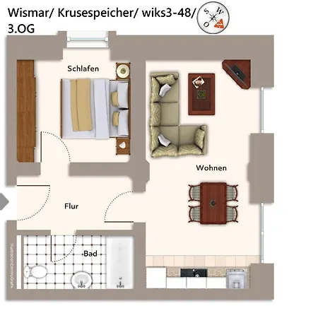 Apartment Krusespeicher Krusespeicher 3-48 Wißmar
